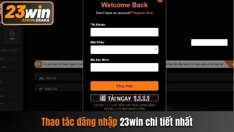 Thao tác đăng nhập 23win chi tiết nhất