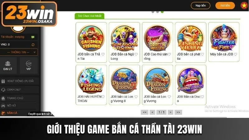 Giới thiệu về trò chơi bắn cá Thần Tài